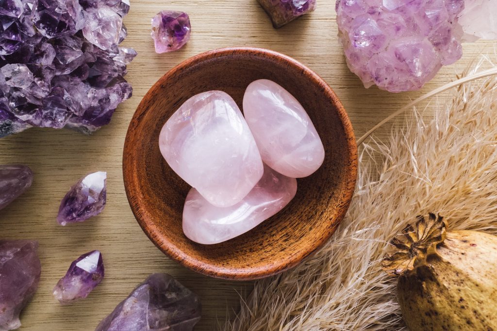 Pot quartz roses